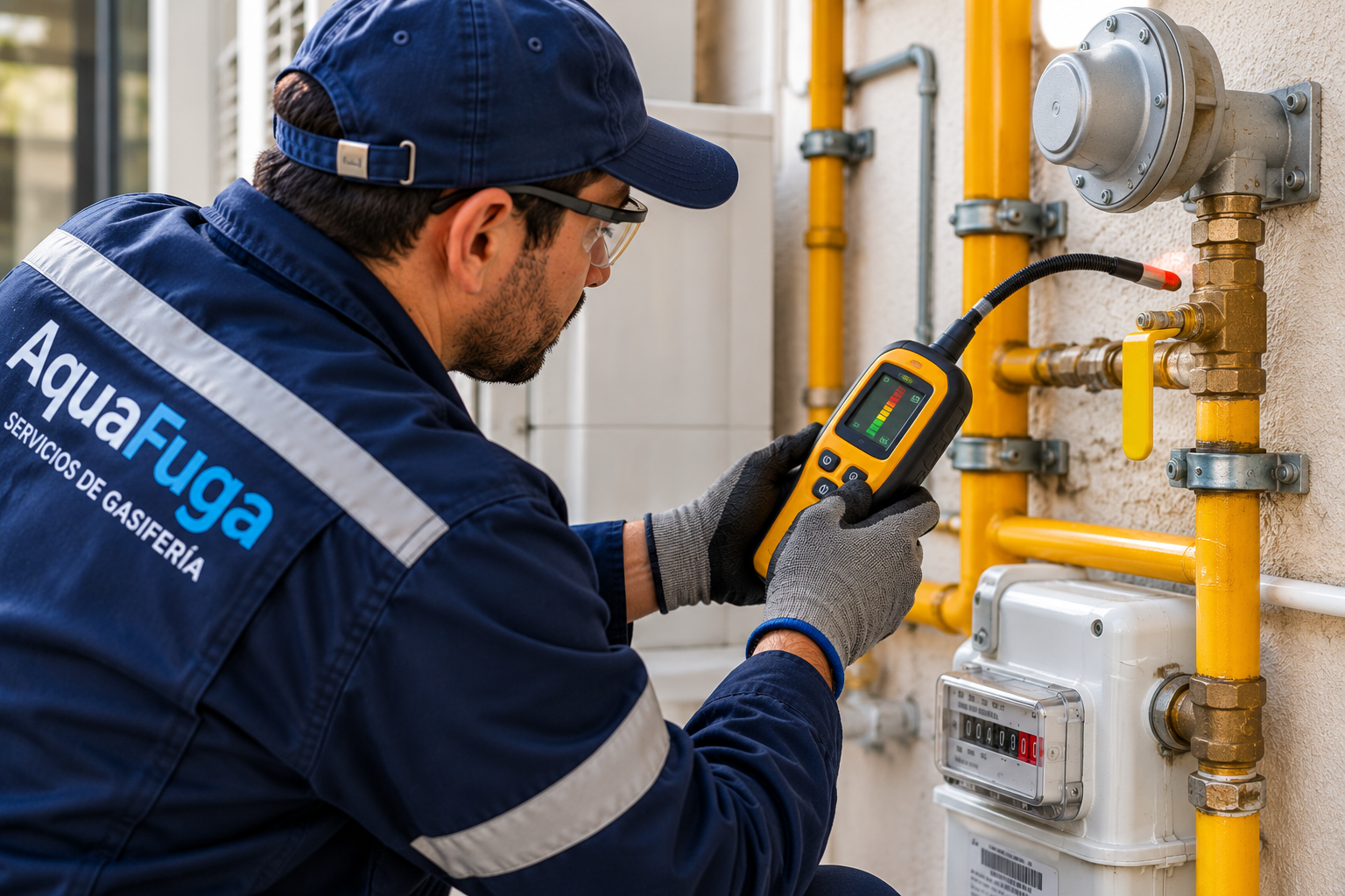 Inspección para detección de fugas de gas